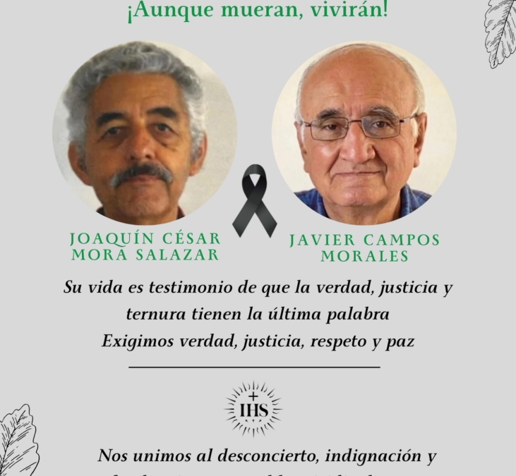 Condenamos el homicidio de los jesuitas Javier Campos Morales y Joaquín César Mora en Chihuahua