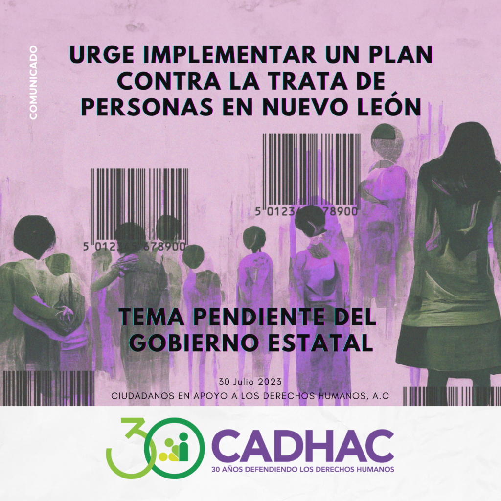 Urge Implementar un plan contra la trata de personas en Nuevo León, tema pendiente del gobierno estatal